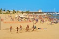 Barceloneta-Somorrostro Beach in Barcelona, Spain