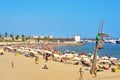 Barceloneta-Somorrostro Beach in Barcelona, Spain