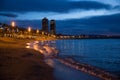 Barceloneta at sunrise, Catalonia, Spain Royalty Free Stock Photo