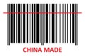 China made barcode on white