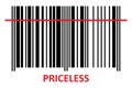 Priceless barcode on white