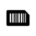 Black solid icon for Barcode, price and tag Royalty Free Stock Photo