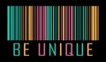 Barcode and Be unique text