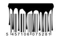 Barcode black paint drips Royalty Free Stock Photo