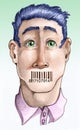 Barcode censors human expression Royalty Free Stock Photo