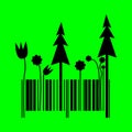 Barcode changing into forest shape