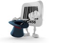 Barcode character with magic hat