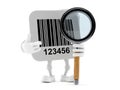 Barcode character with magnifying glass Royalty Free Stock Photo