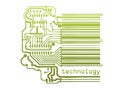 Barcode with circuit Royalty Free Stock Photo