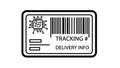 Barcode and Circuit Board Icon for Tracking and Delivery Royalty Free Stock Photo