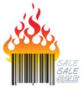 Barcode in fire Royalty Free Stock Photo