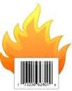 Barcode on fire illustration design Royalty Free Stock Photo