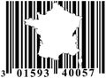 Barcode with France outline Royalty Free Stock Photo