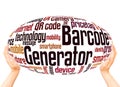 Barcode Generator word cloud sphere concept Royalty Free Stock Photo