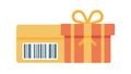 Barcode Gift Box, Redeemable Present, vector design Generative AI Royalty Free Stock Photo