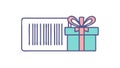 Barcode Gift Voucher, Redeemable Present, vector design Generative AI Royalty Free Stock Photo