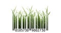 Barcode with Green Grass and Numbers Royalty Free Stock Photo