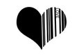 barcode heart on a white background