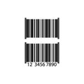 Barcode icon in black on isolated white background. EPS 10 vector Royalty Free Stock Photo