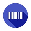 barcode icon in Flat long shadow style Royalty Free Stock Photo