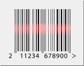 Barcode icon with red laser beam Royalty Free Stock Photo