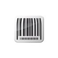 Barcode graphic with rounded square shape and black lines on white isolated Royalty Free Stock Photo