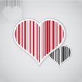 Barcode image with heart symbol Royalty Free Stock Photo