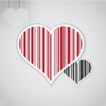 Barcode image with heart symbol