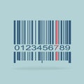 Barcode image on red background