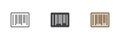 Barcode label line, solid and colorful different style icon set pack Royalty Free Stock Photo
