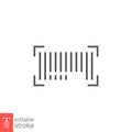 Barcode line icon. Realistic Black bar code verifying Sign shopping Royalty Free Stock Photo