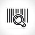 Barcode and magnifying line icon