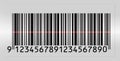 Barcode over simulated stainless steel pattern