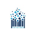 Barcode Pixel Logo Icon Design