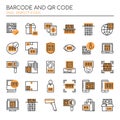 Barcode and Qr code , Thin Line and Pixel Perfect Icons Royalty Free Stock Photo