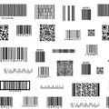 Barcode and QR Code Seamless Pattern Background. Vector Royalty Free Stock Photo