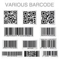 Barcode And Qr Code Sticker Collection. Vector Illustration Royalty Free Stock Photo