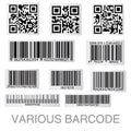 Barcode And Qr Code Sticker Collection. Vector Illustration