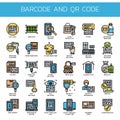 Barcode and QR Code , Pixel Perfect Icons Royalty Free Stock Photo