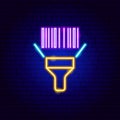 Barcode Reader Neon Sign Royalty Free Stock Photo