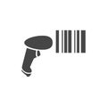 Barcode reader scanning bar code icon