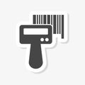 Barcode reader scanning bar code sticker Royalty Free Stock Photo