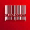 Barcode on red background