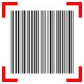 barcode with red scanner on white,vector illustration Royalty Free Stock Photo