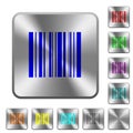 Barcode rounded square steel buttons Royalty Free Stock Photo