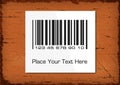 Barcode on a rustic grunge background.