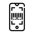 barcode scanner application line icon vector illustration Royalty Free Stock Photo