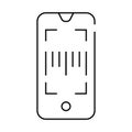 barcode scanner application line icon vector illustration Royalty Free Stock Photo