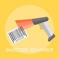 Barcode scanner flat design vector illustration