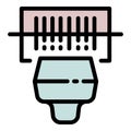 Barcode scanner icon outline vector. Mobile code